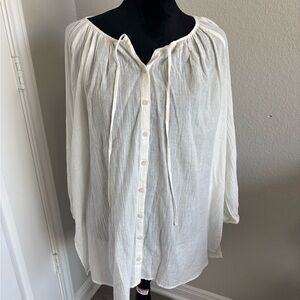 Aerie White 100% Cotton Beach Coverup Size XS